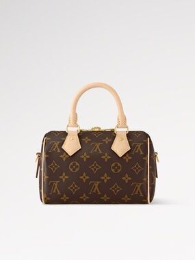 LV** Monogram Mini Speedy Satchel in Brown and Tan